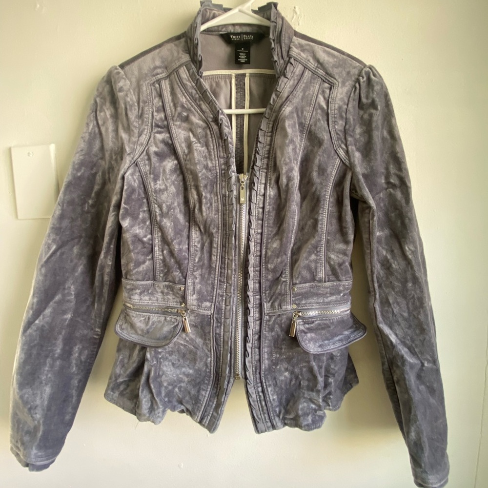 Women's Gray Velvet Jacket
